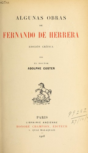 Cover for Algunas obras