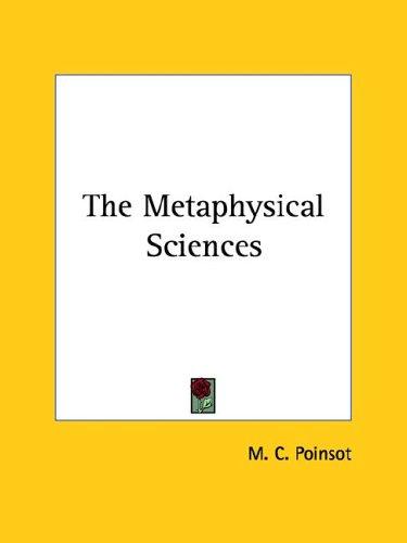 Cover for The Metaphysical Sciences