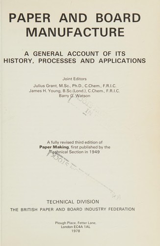 Cover for Paper and board manufacture