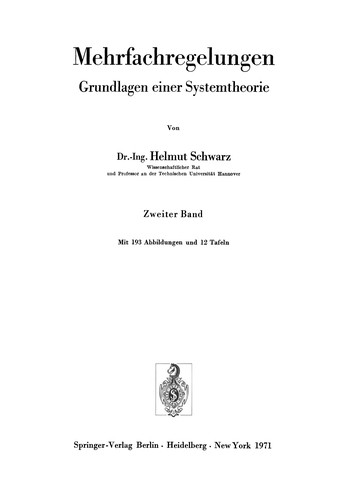 Cover for Mehrfachregelungen. Grundlagen einer Systemtheorie