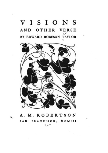 Cover for Visions: And Other Verse ...