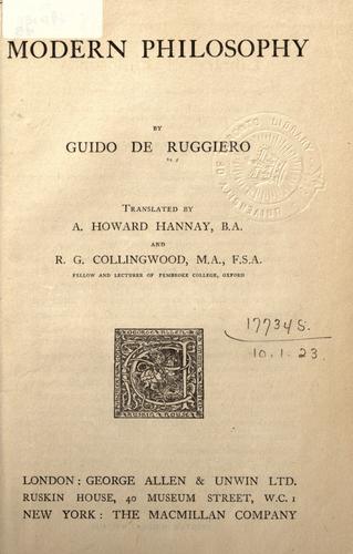 Cover for Modern philosophy