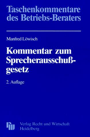 Cover for Kommentar zum Sprecherausschußgesetz.