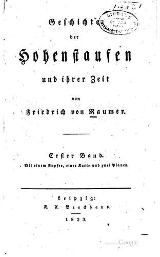 Cover for Geschichte der Hohenstaufen und ihrer zeit.
