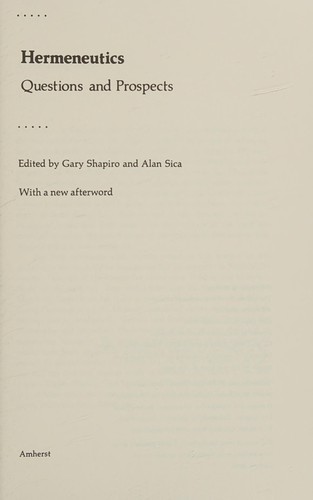 Cover for Hermeneutics