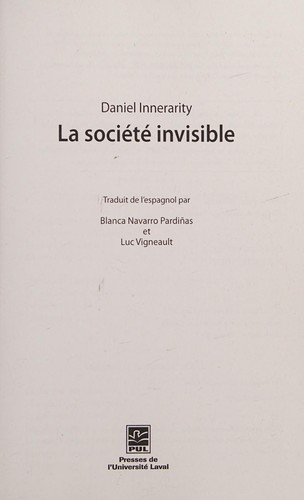Cover for La société invisible
