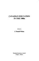 Cover for Canadian education in the 1980's
