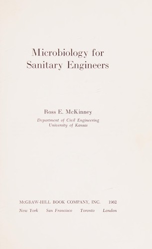Cover for Microbiology for sanitary engineers.