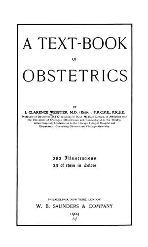 Cover for A Text-book of obstetrics