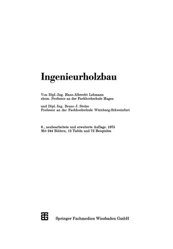 Cover for Ingenieurholzbau