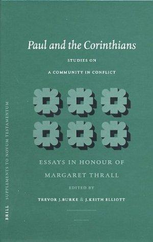 Cover for Paul and the Corinthians: Studies on a Community in Conflict 