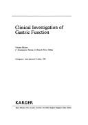 Cover for Clinical investigation of gastric function