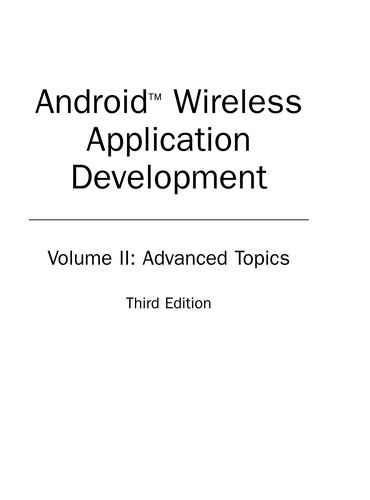 Cover for Android wireless application development