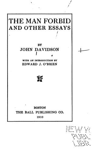 Cover for The Man Forbid and Other Essays