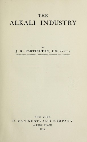 Cover for The alkali industry