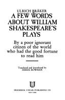 Cover for A few words about William Shakespeare's plays