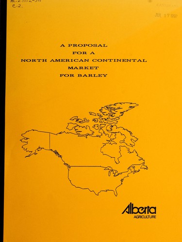 Cover for A proposal for a North American continental market for barley