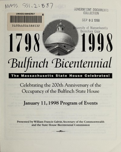 Cover for Bulfinch bicentennial