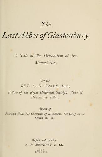 Cover for The last abbot of Glastonbury
