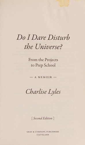 Cover for Do I dare disturb the universe?
