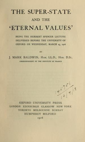 Cover for The super-state and the "eternal values"