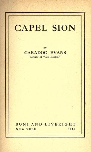 Cover for Capel Sion.