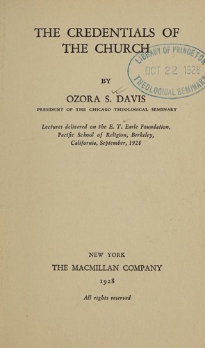 Cover for The credentials of the church