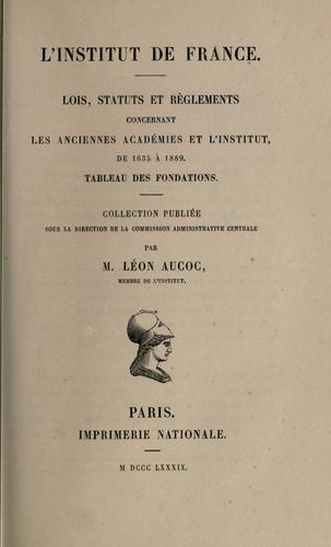 Cover for L'Institut de France