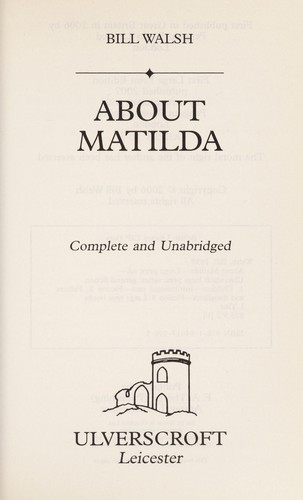 Cover for About Matilda