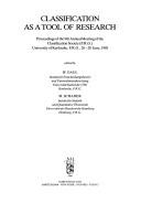 Cover for Classification as a tool of research