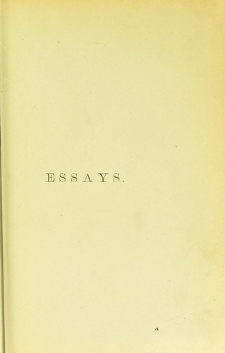 Cover for Essays