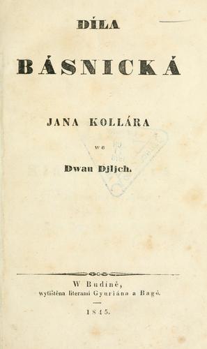 Cover for Díla básnická Jana Kollara