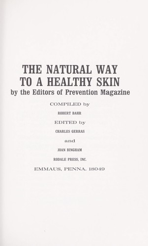 Cover for The Natural way to a healthy skin