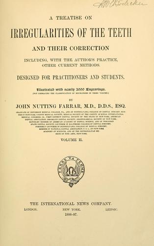 Cover for A treatise on the irregularities of the teeth and their correction