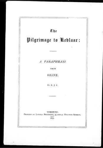 Cover for The pilgrimage to Kevlaar