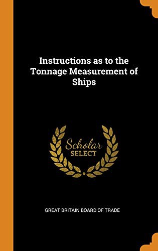 Cover for Instructions as to the Tonnage Measurement of Ships