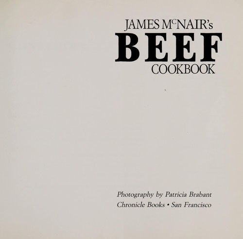 Cover for James McNair's beef cookbook