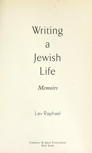 Cover for Writing a Jewish life