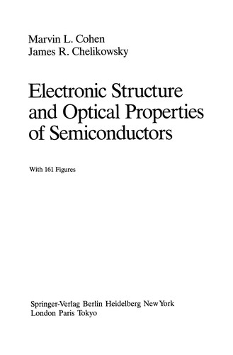 Cover for Electronic Structure and Optical Properties of Semiconductors