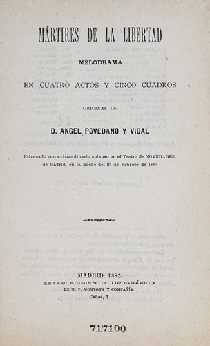 Cover for Mártires de la libertad