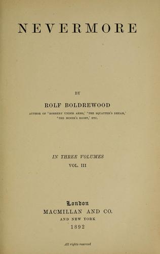 Cover for Nevermore