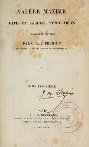 Cover for Valère Maxime Faits et paroles mémorables