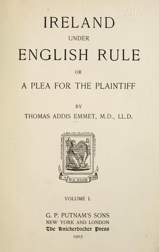 Cover for Ireland under English rule