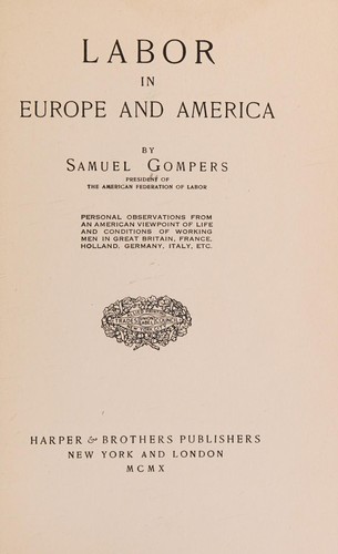 Cover for Labor in Europe and America