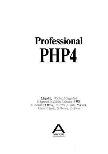 Cover for Professional PHP4