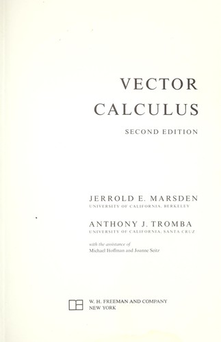 Cover for Vector calculus
