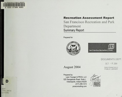 Cover for Recreation assessment report