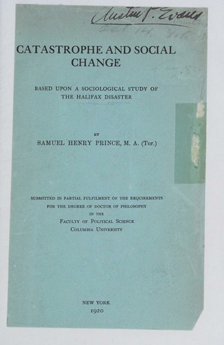 Cover for Catastrophe and Social Change