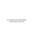 Cover for La correspondance du cardinal de Richelieu