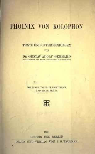 Cover for Phoinix von Kolophon
